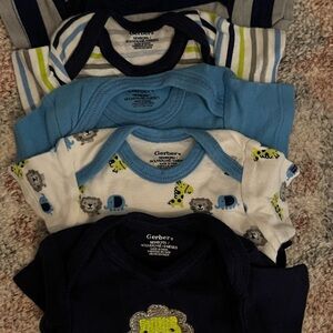Gerber Baby Onesies Set - Navy, Blue, and White